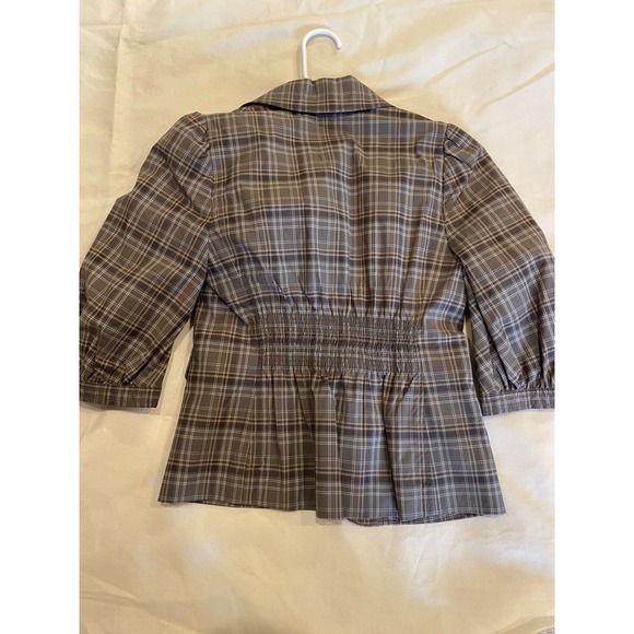 BCBGMAXAZRIA‎ Nancy The Double B Suiting Blazer Plaid Puff Sleeve XXS 3/4 sleeve - Picture 12 of 12